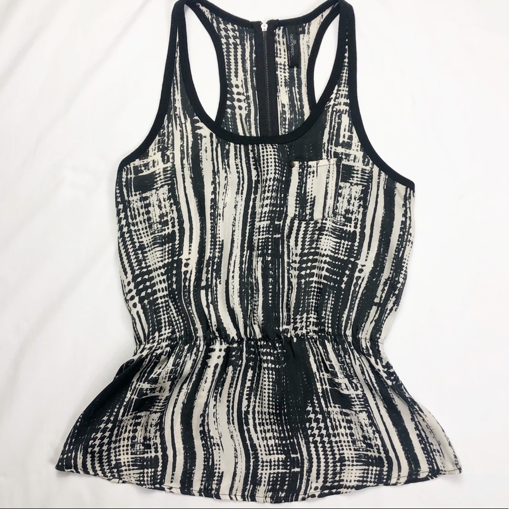 !! Sold !! Black Poppy Tank Top w/ Ruching